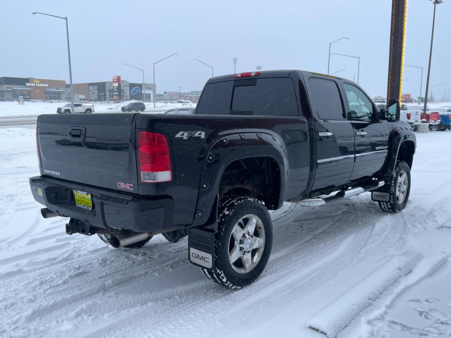 2014 Black /black leather GMC Sierra 2500HD Denali Crew Cab 4WD (1GT125EGXEF) with an 6.0L V8 OHV 16V FFV engine, 6-Speed Automatic transmission, located at 1960 Industrial Drive, Wasilla, 99654, (907) 274-2277, 61.573475, -149.400146 - Photo#3